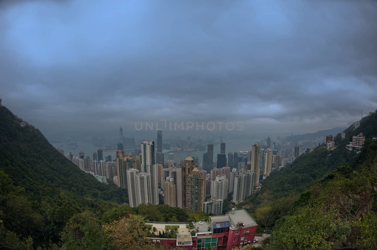 Hong Kong China skyline view from peak