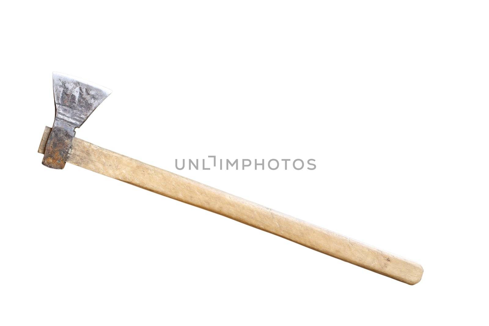 old massive ax isolated over white background