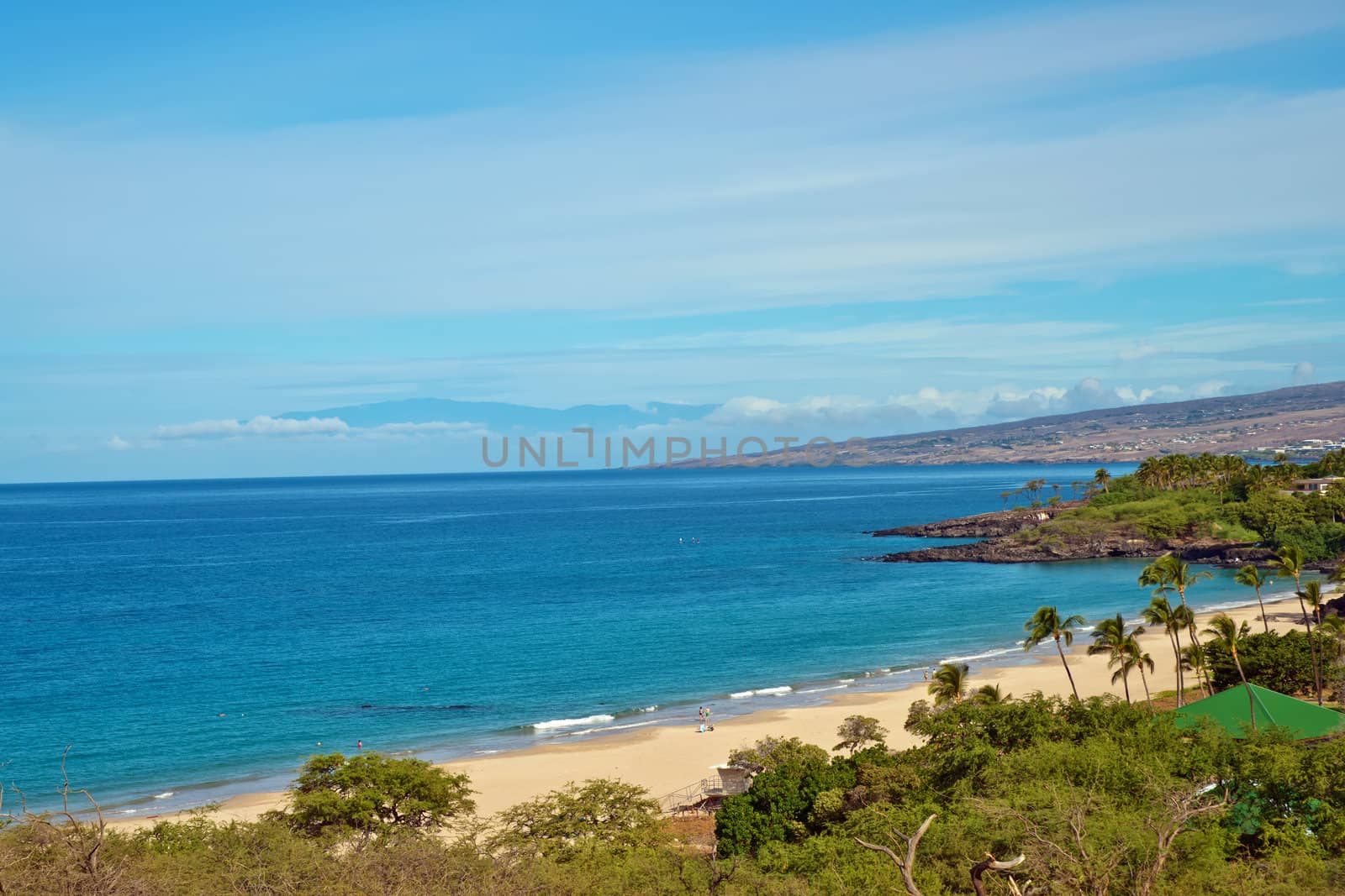 Aerial view at Hapuna Beach in Hawaii Big Island