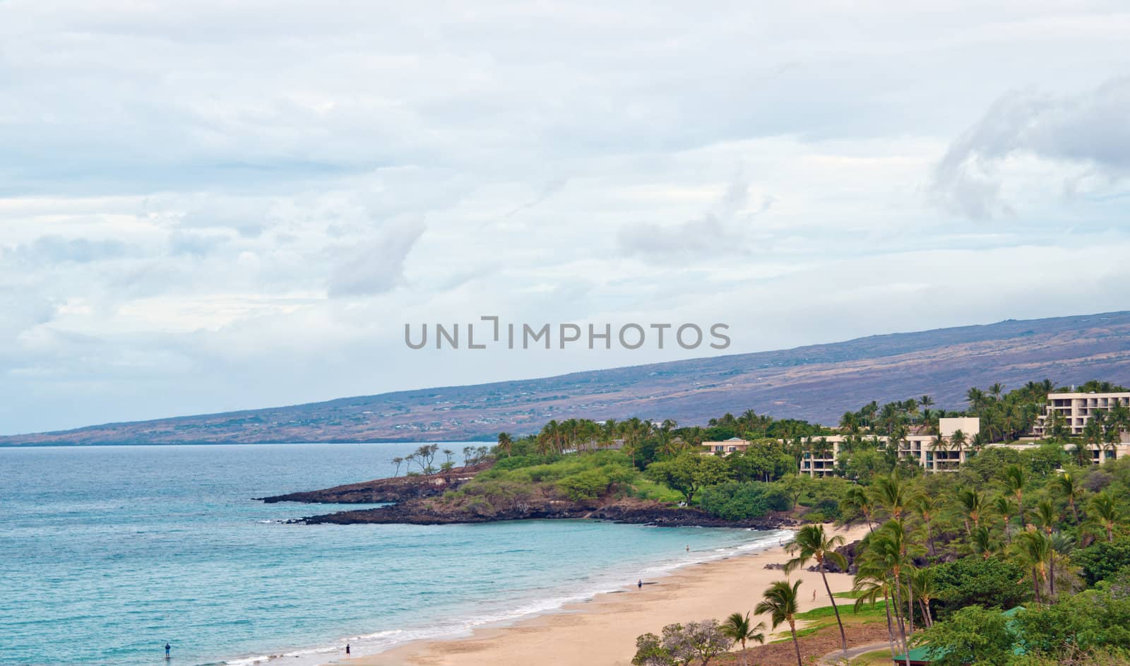 Aerial view at Hapuna Beach in Hawaii Big Island