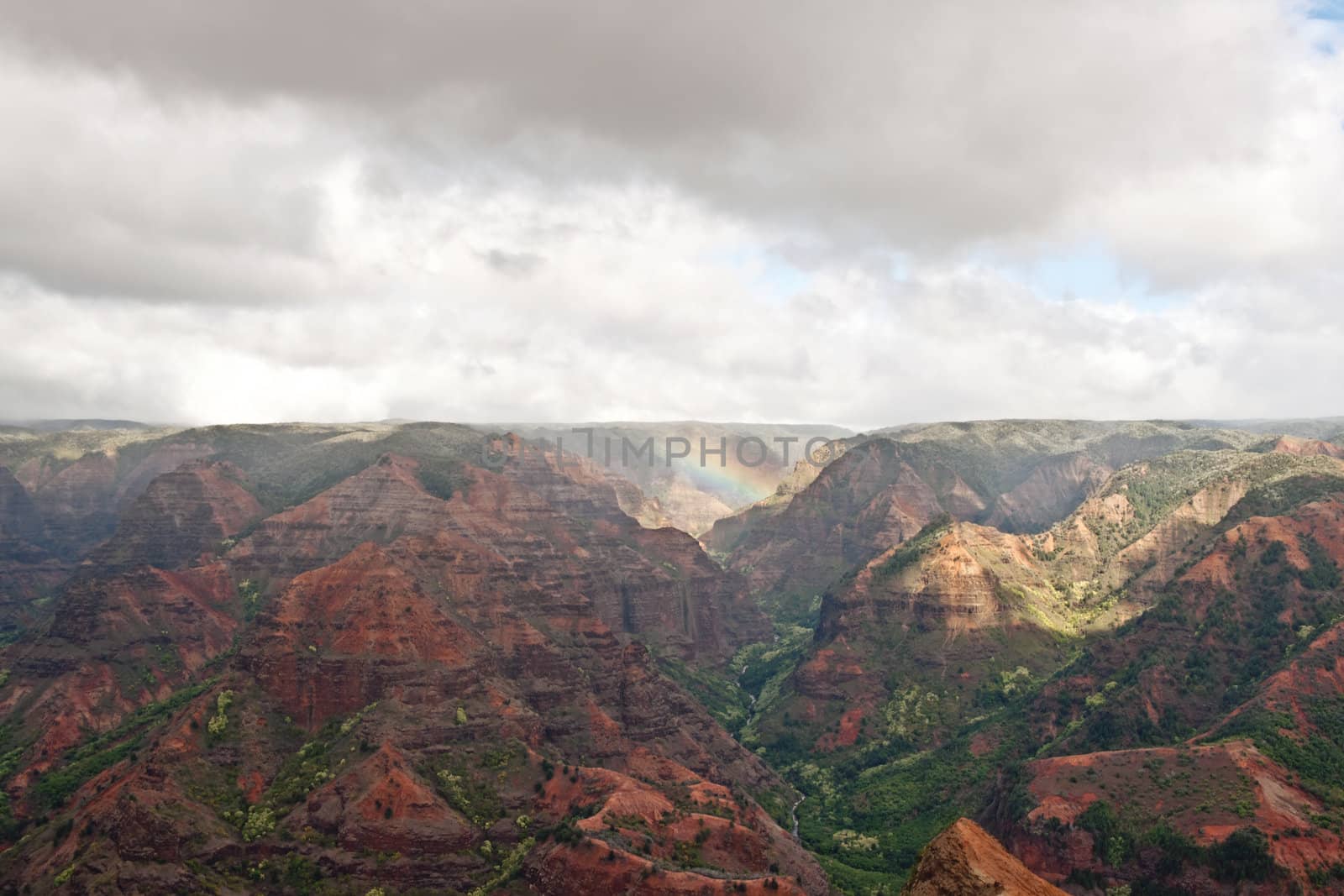 View into the Waimea Canyon on Kauai, Hawaii (the "Grand Canyon of the Pacific")