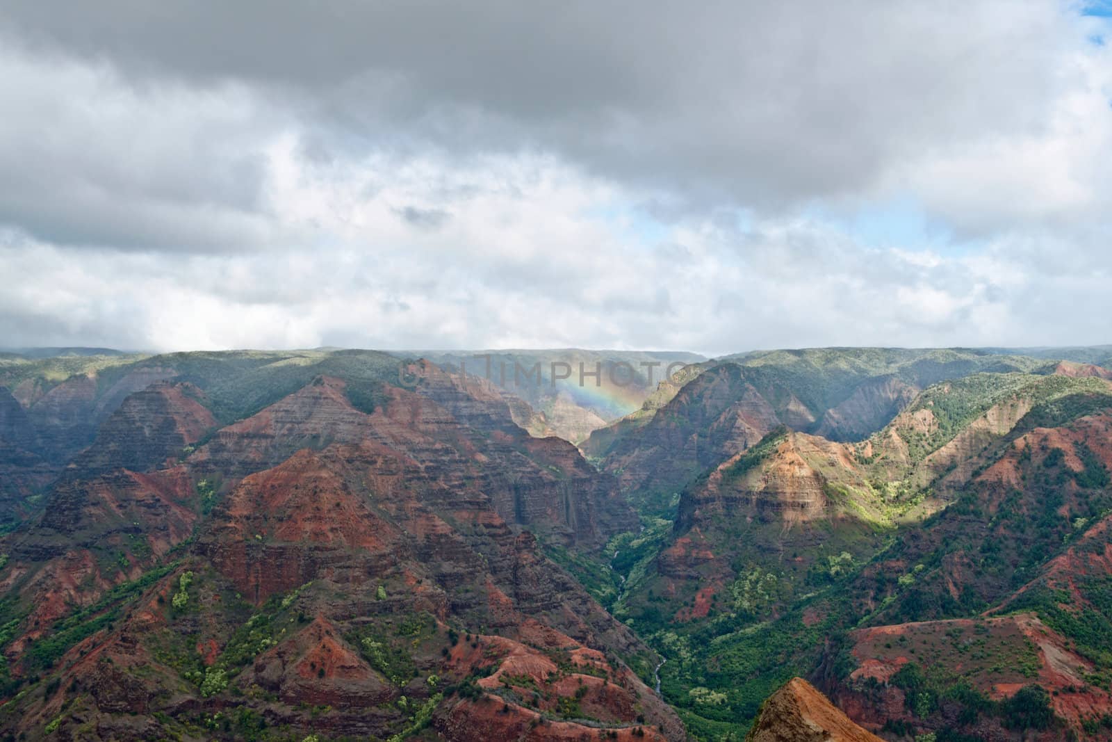 View into the Waimea Canyon on Kauai, Hawaii (the "Grand Canyon of the Pacific")
