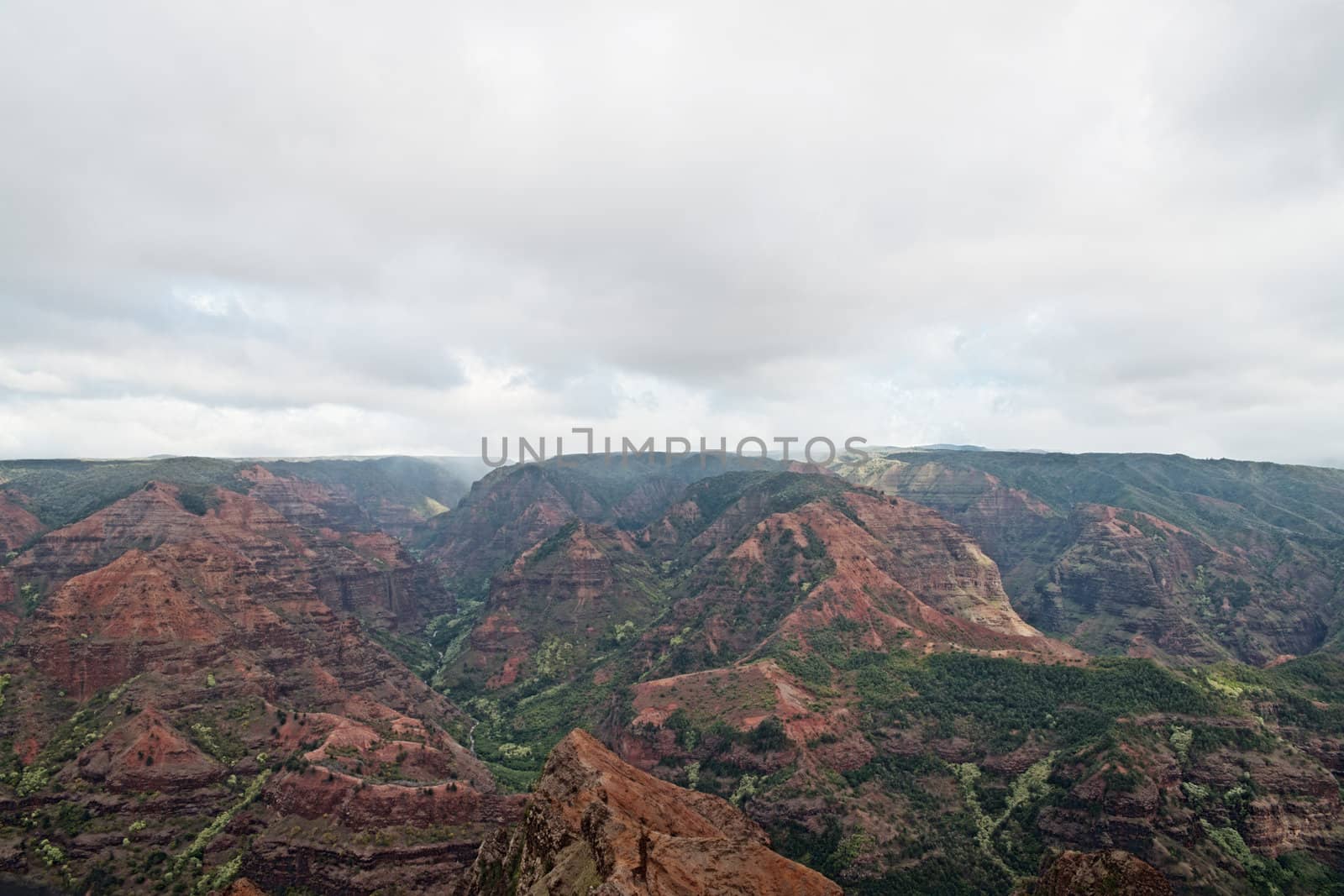 View into the Waimea Canyon on Kauai, Hawaii (the "Grand Canyon of the Pacific"). HDR image processed out of 5 differently exposed images