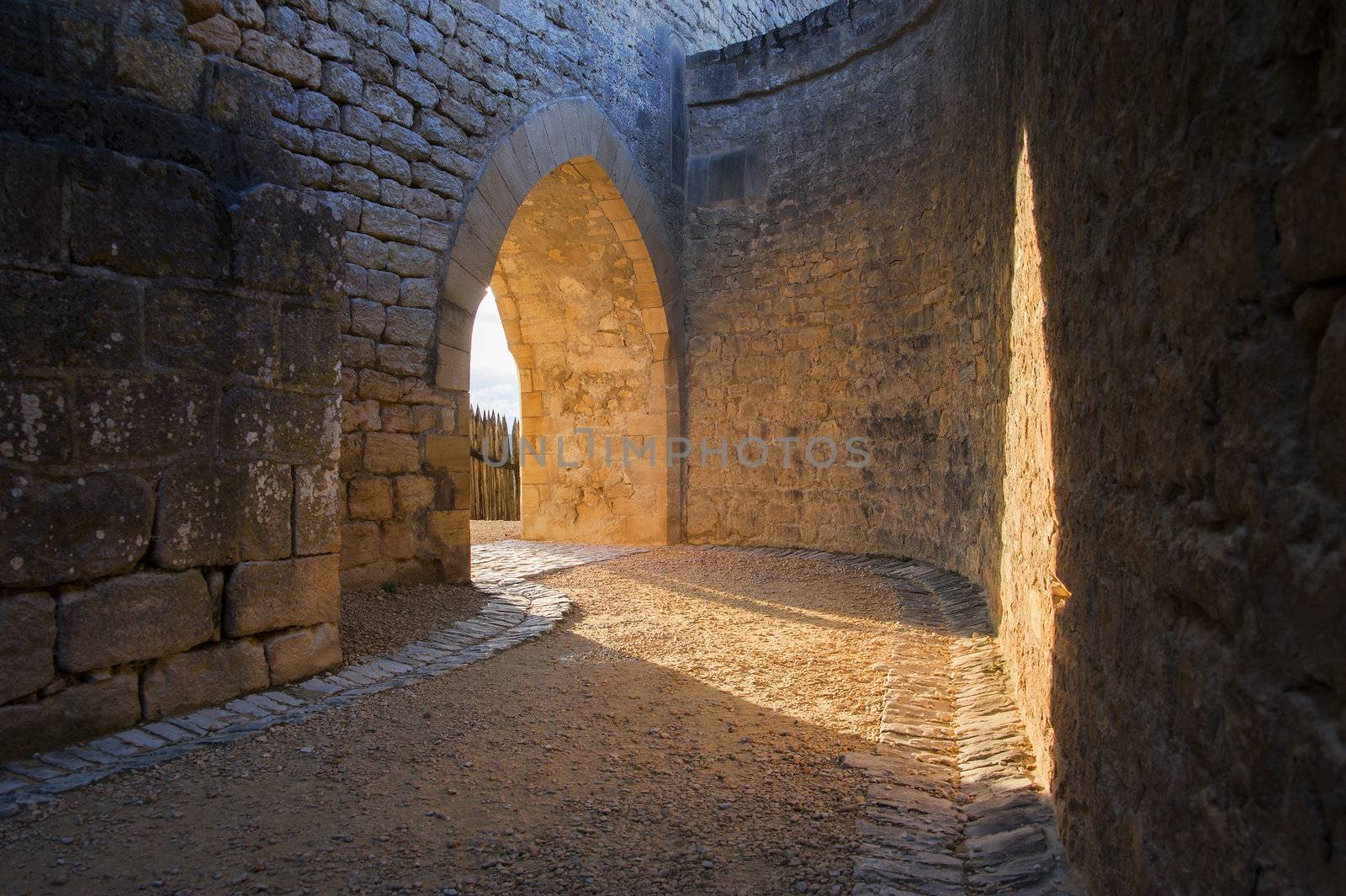 Medieval castle archway located in France
