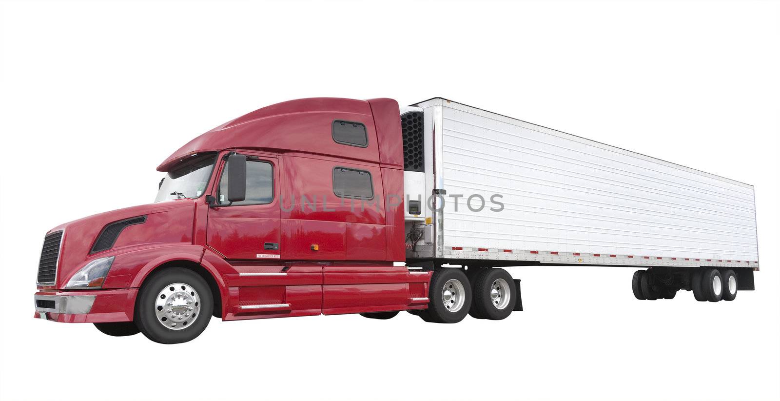 Big semi trailer truck used for carrying freight