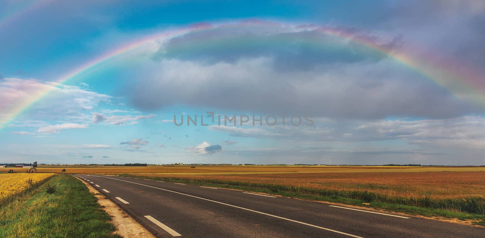 Rainbow Over the Road by RazvanPhotography