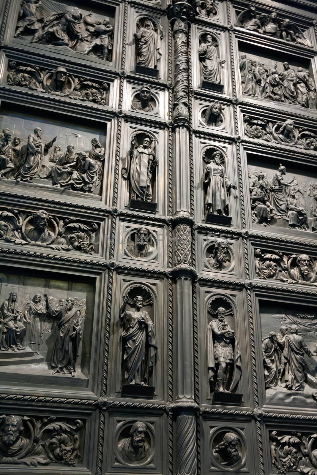 fragment of the iron door of the church in St. Petersburg