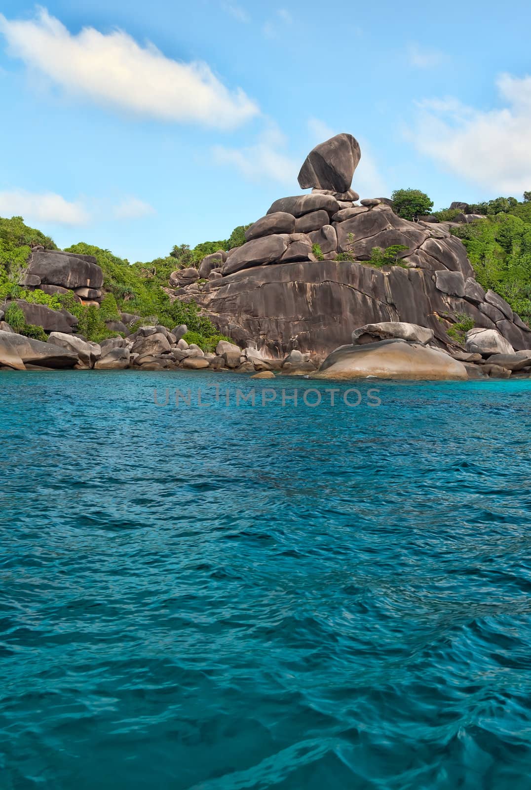 Landscape, Similan Islands, rocks against the sea and sky