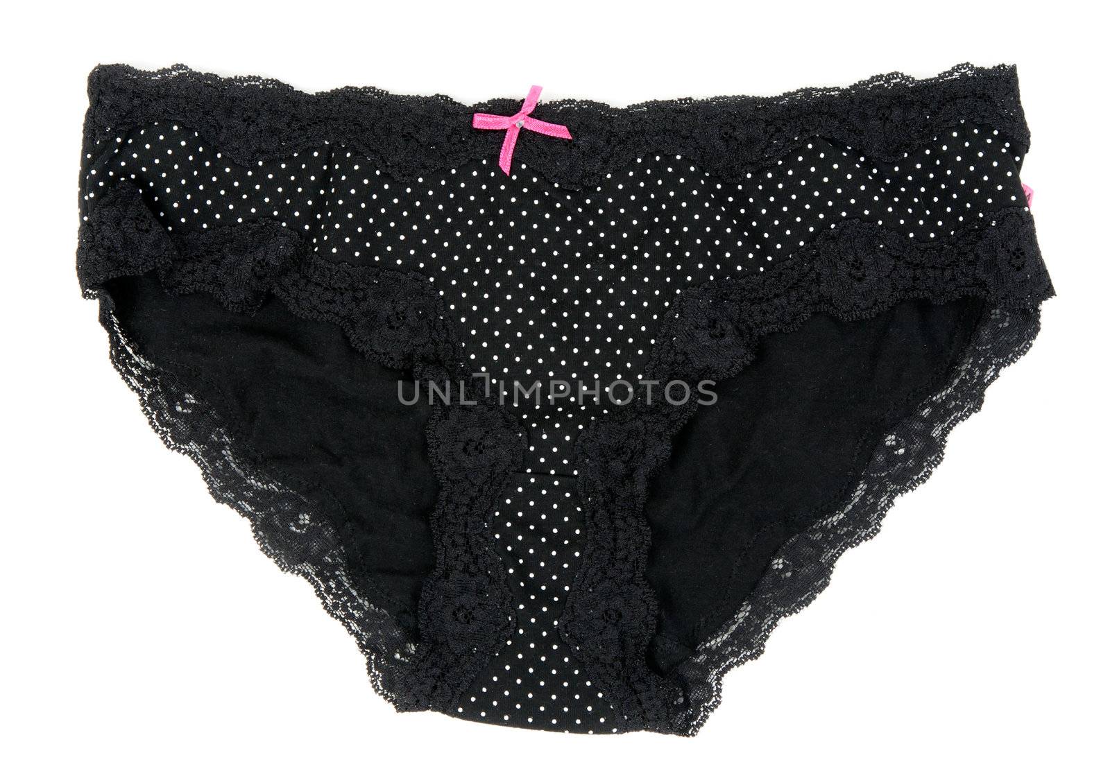 Women's lace panties isolated on white background