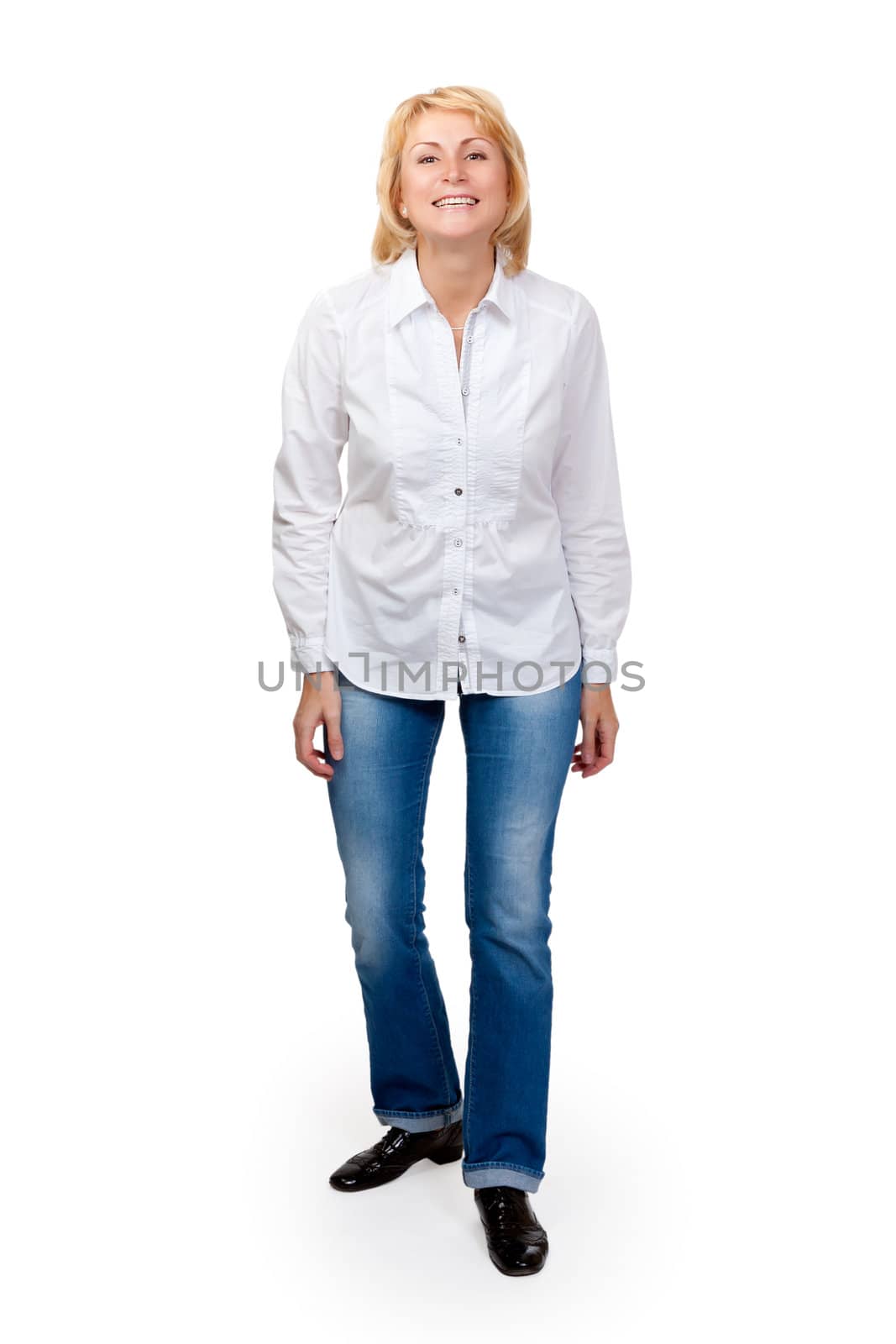 Portrait of a beautiful woman, isolate on white