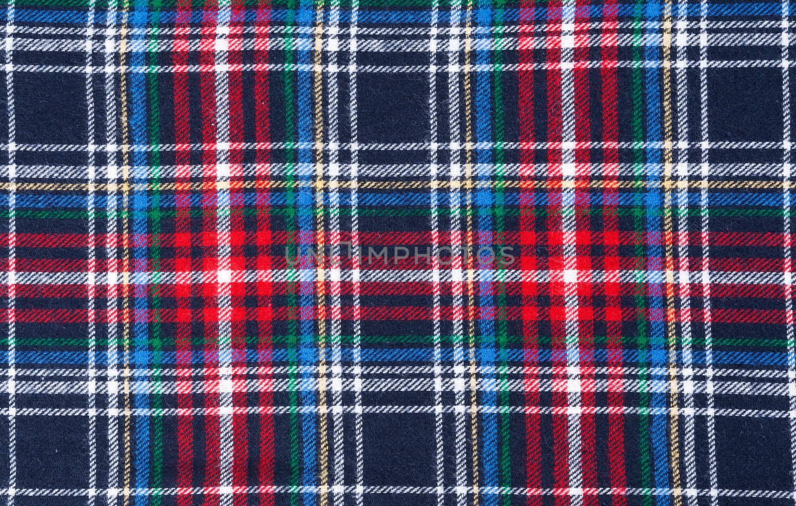 The checkered blue and red background from the warm cloth