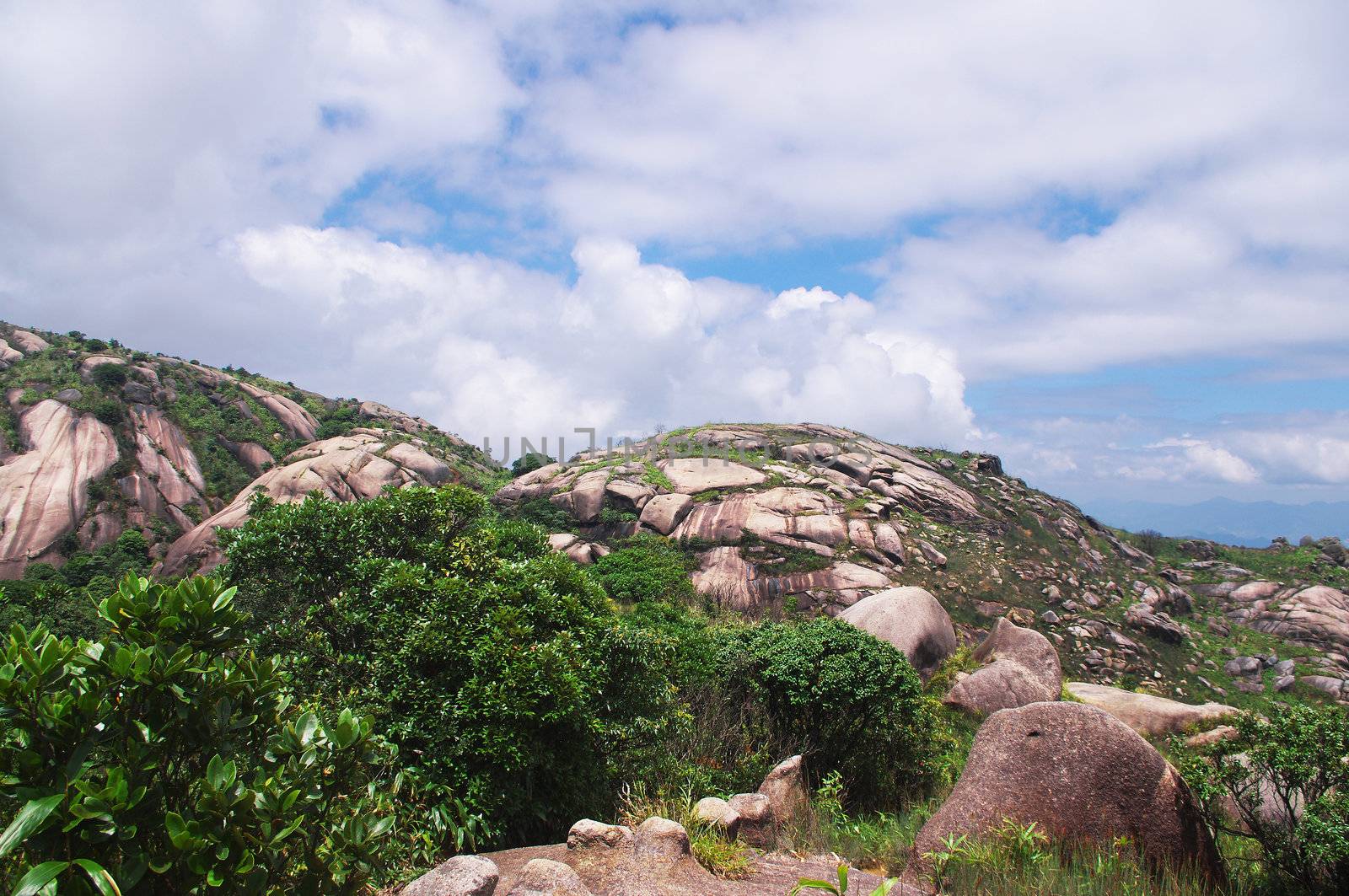 rocks on the mountaintop of chinese Nanning ridge