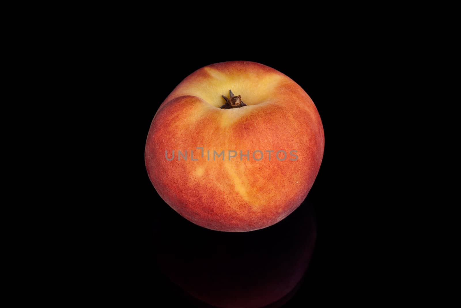 Fresh peach image on the black background