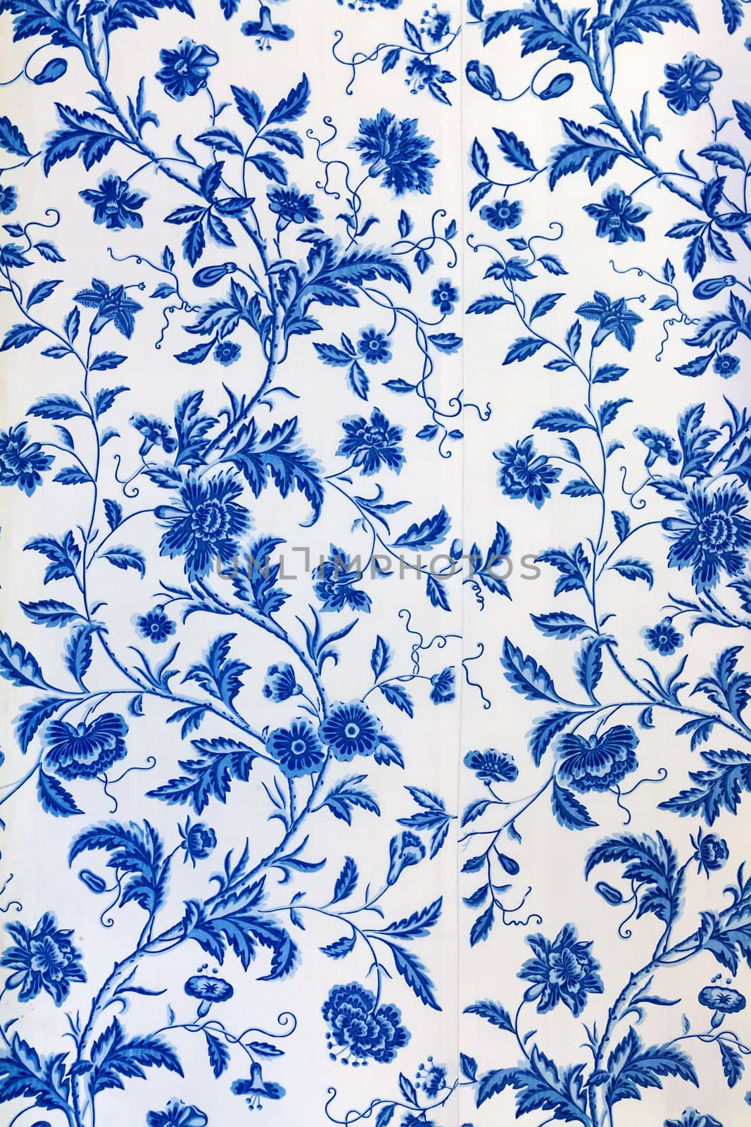 Blue floral pattern in traditional European style