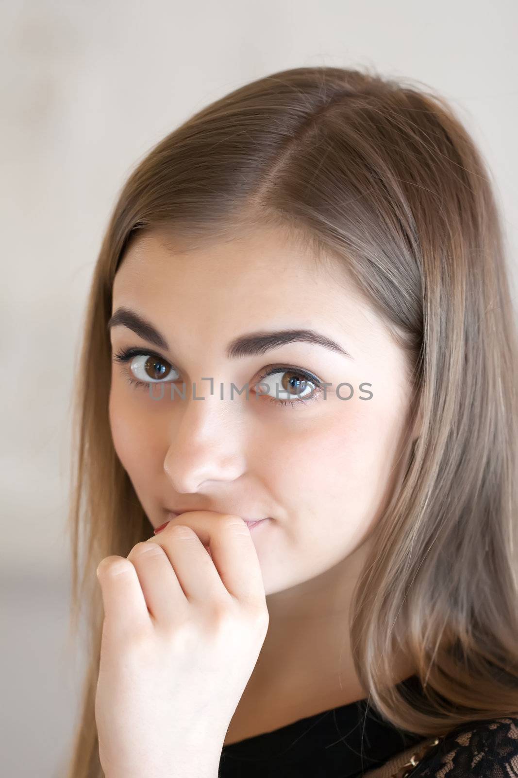 portrait of a beautiful young girl mystery