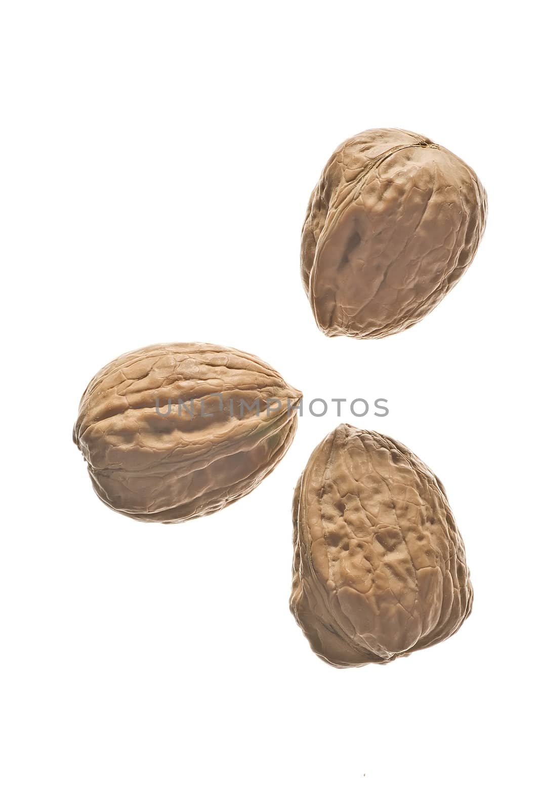 Isolated nuts studio composition on white background