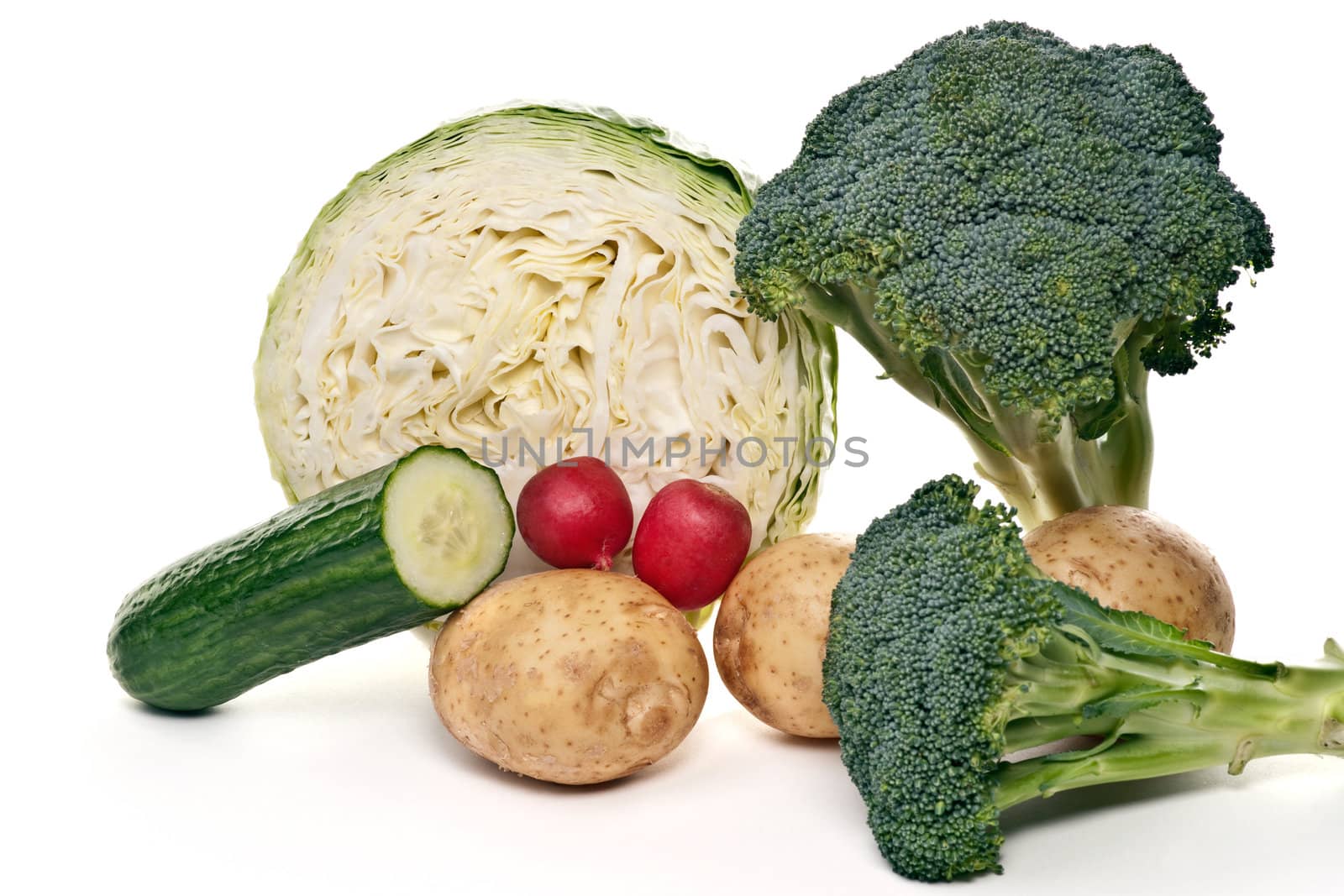 Fresh vegetables the image on white background