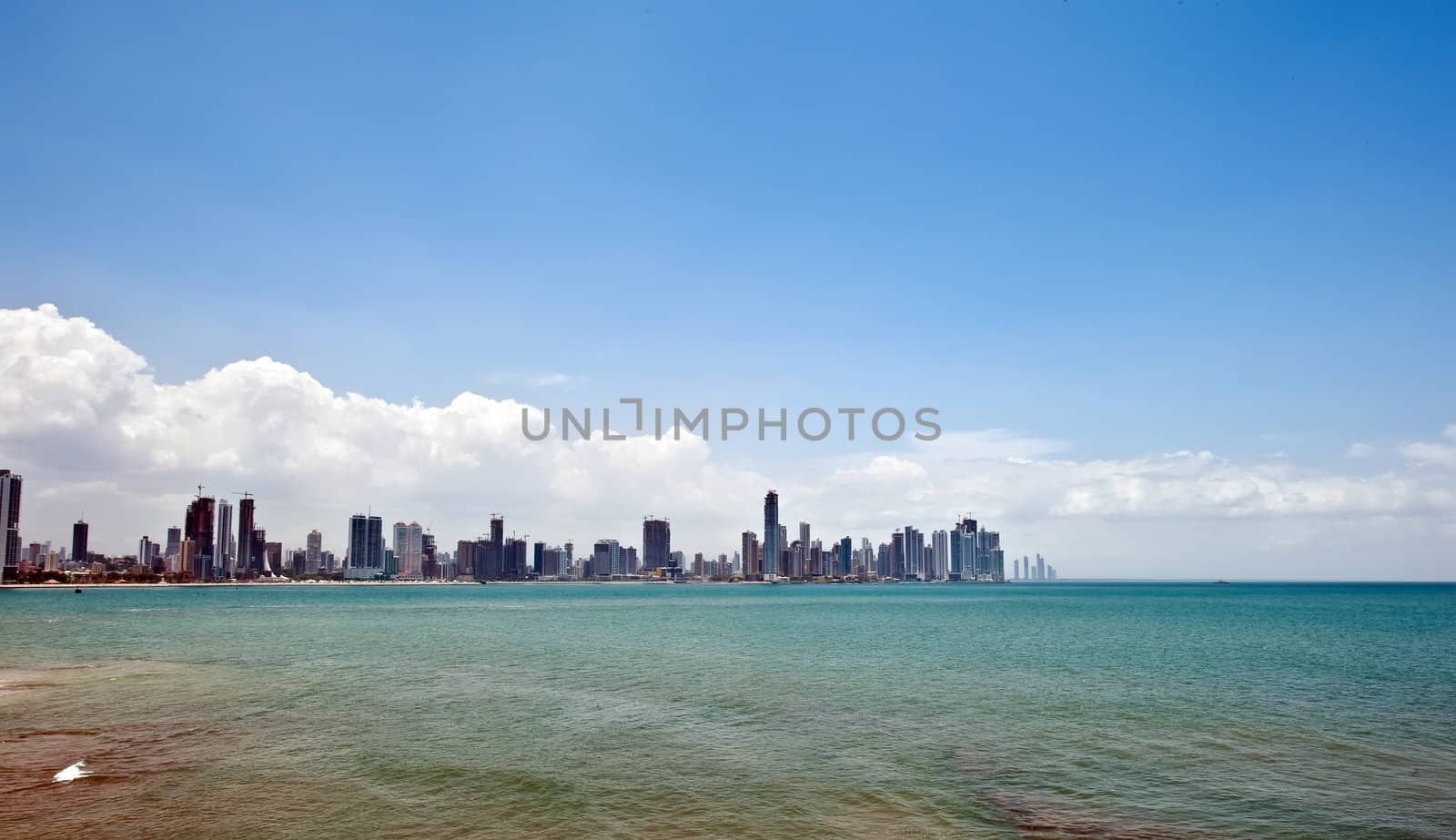 Panama city view at the downtown highrise buildings