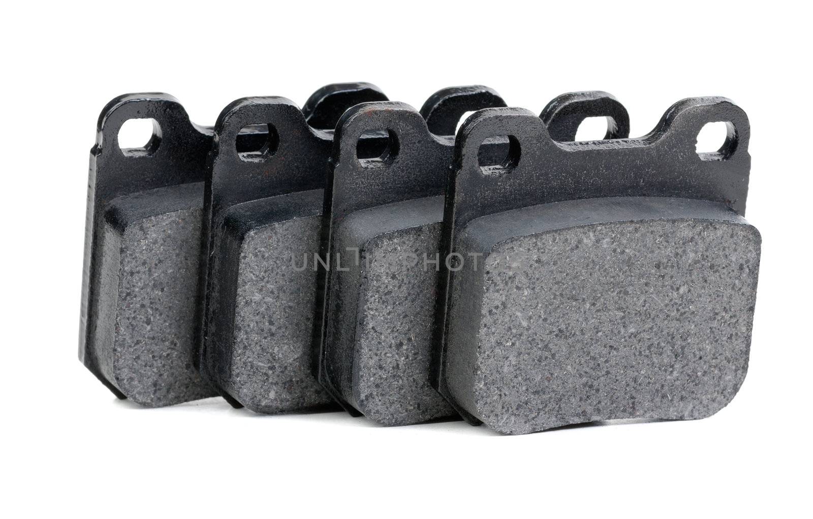 brake pads closeup isolate on white background