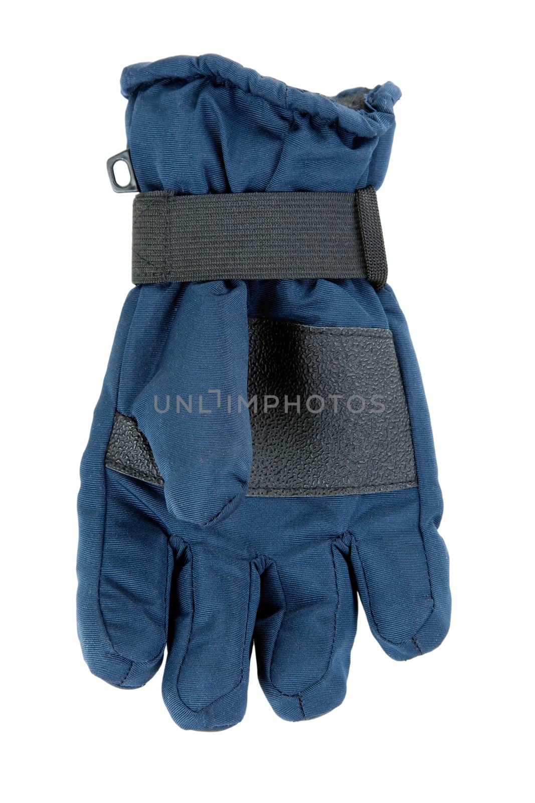 One child warm glove on a white background