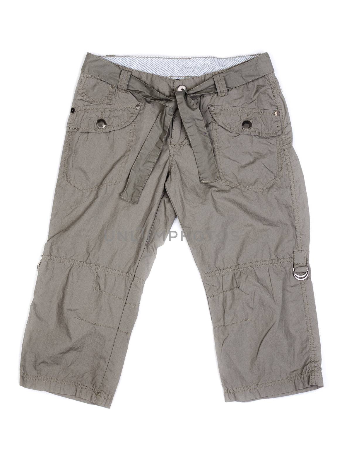 Women's casual khaki bridge. Isolate on white.