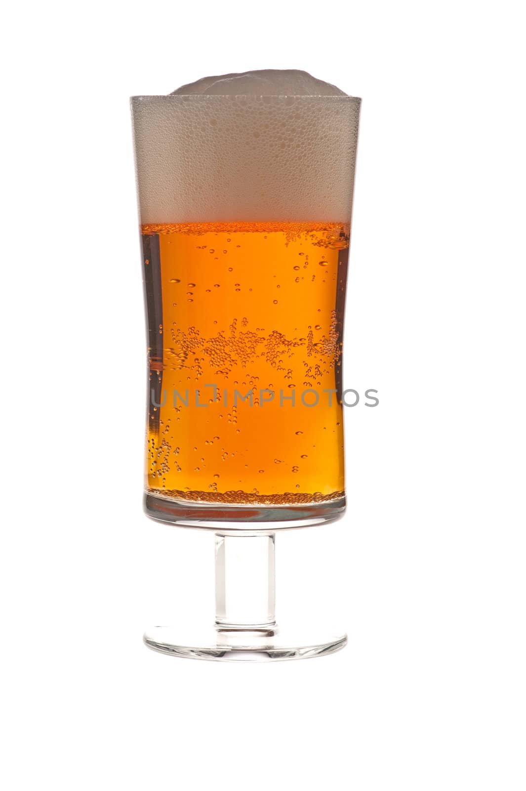 G;ass of beer image on white background