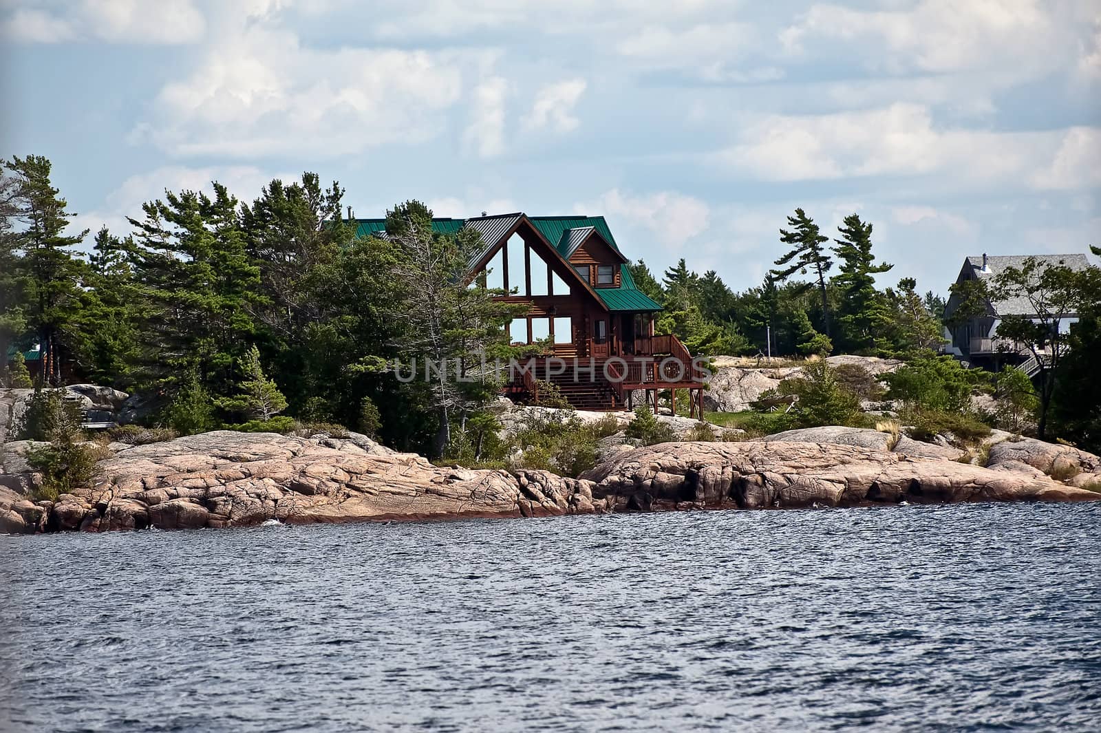 Vacation houses on Georgian bay shore line