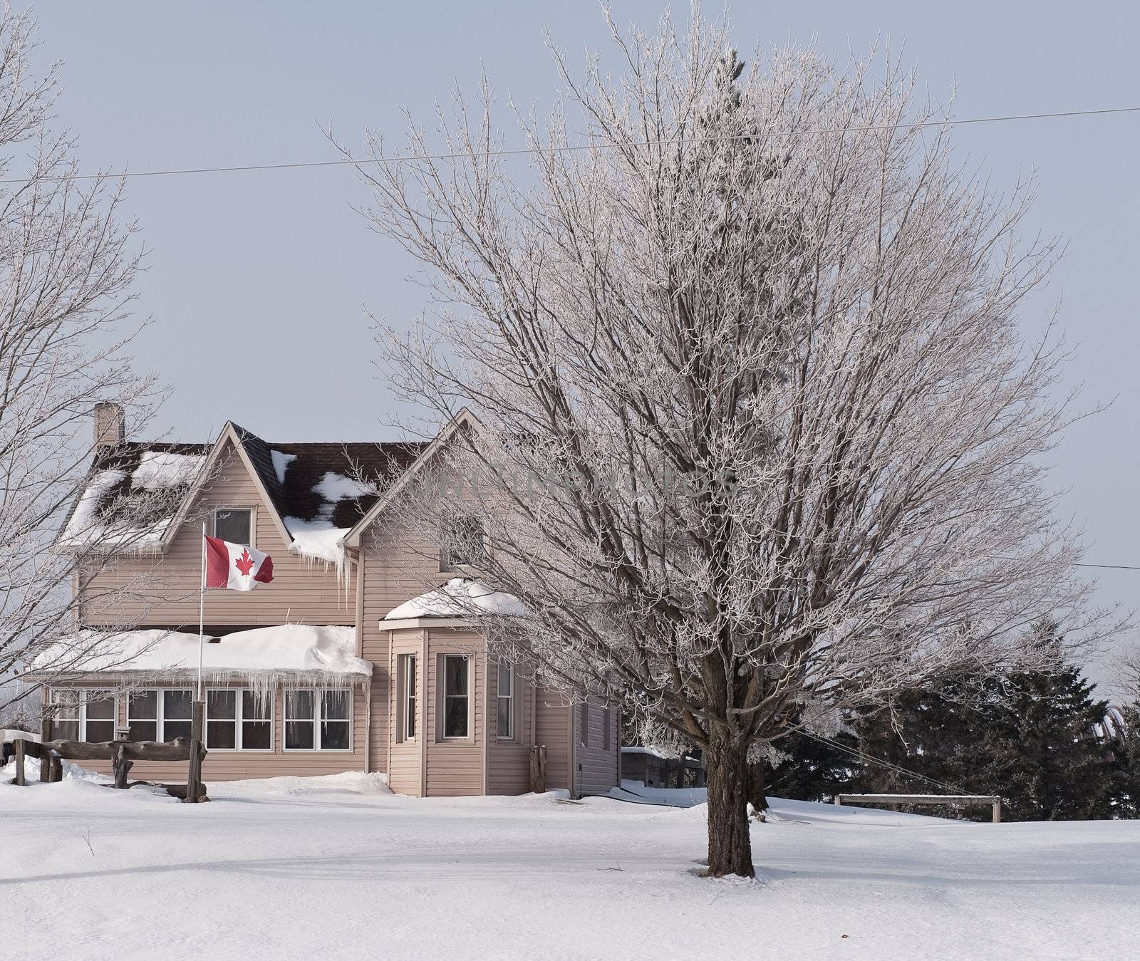 Winter in Canada, countryside house by Marcus
