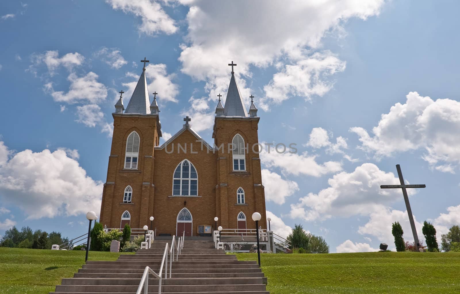 St. Mary's church and the cross in Wilno Ontario Canada