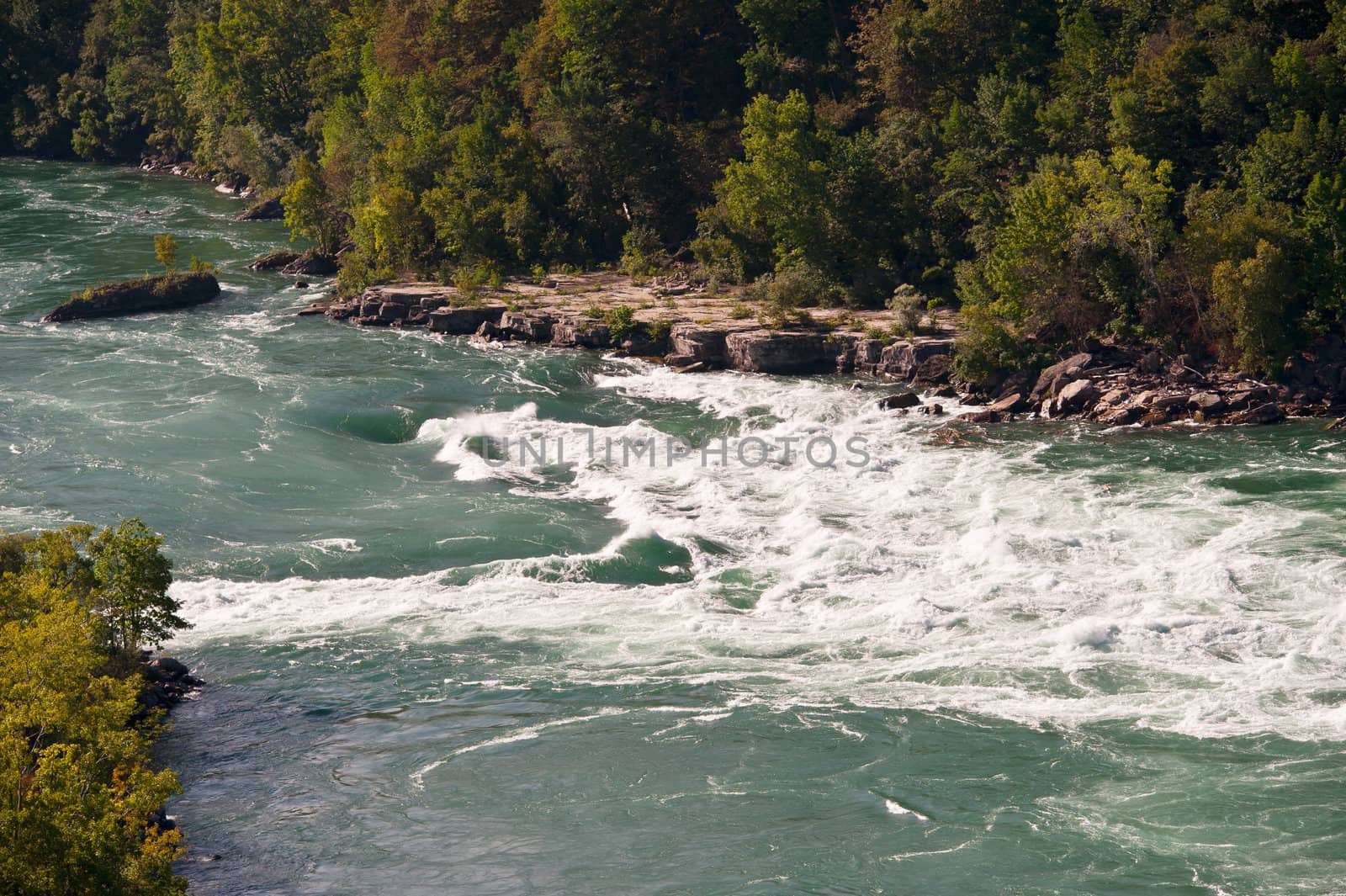 Rapids on the Niagara River, some of the most dangerous down from Niagara Falls
