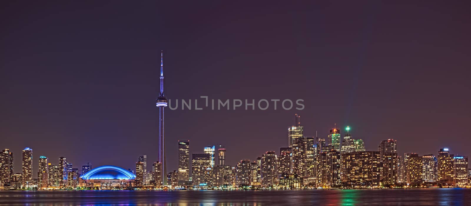 Toronto night skyline CN Tower downtown skyscrapers sunset Canad by Marcus