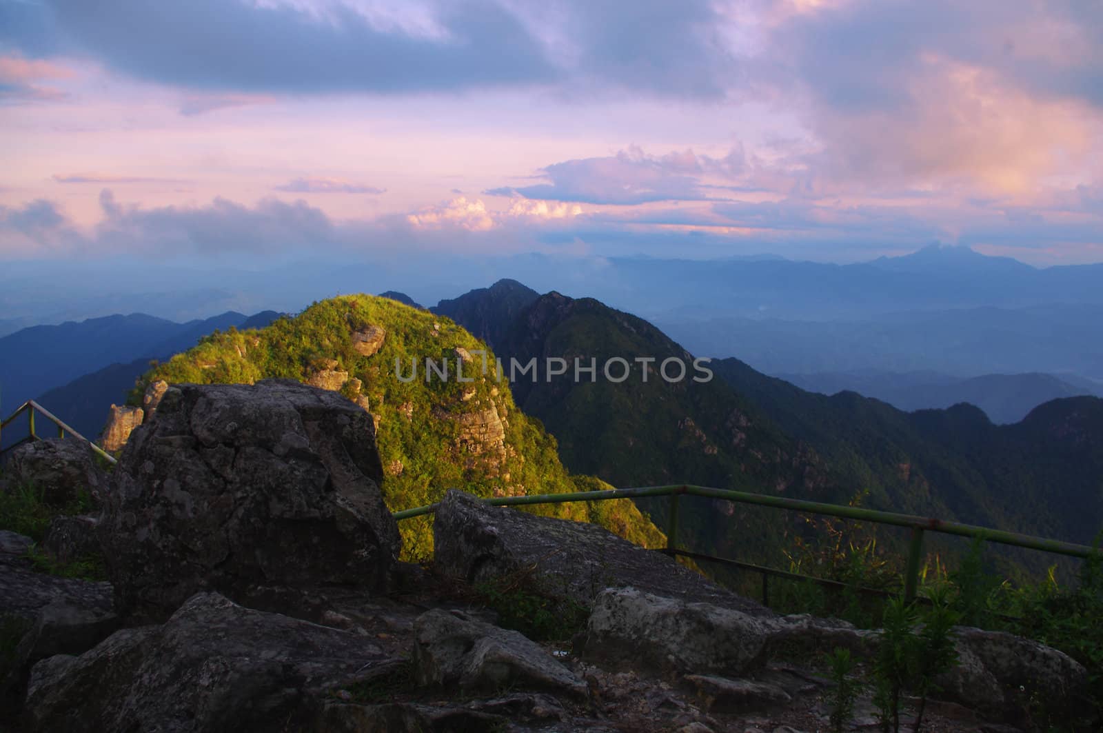 beautiful sunset at nailing of south china