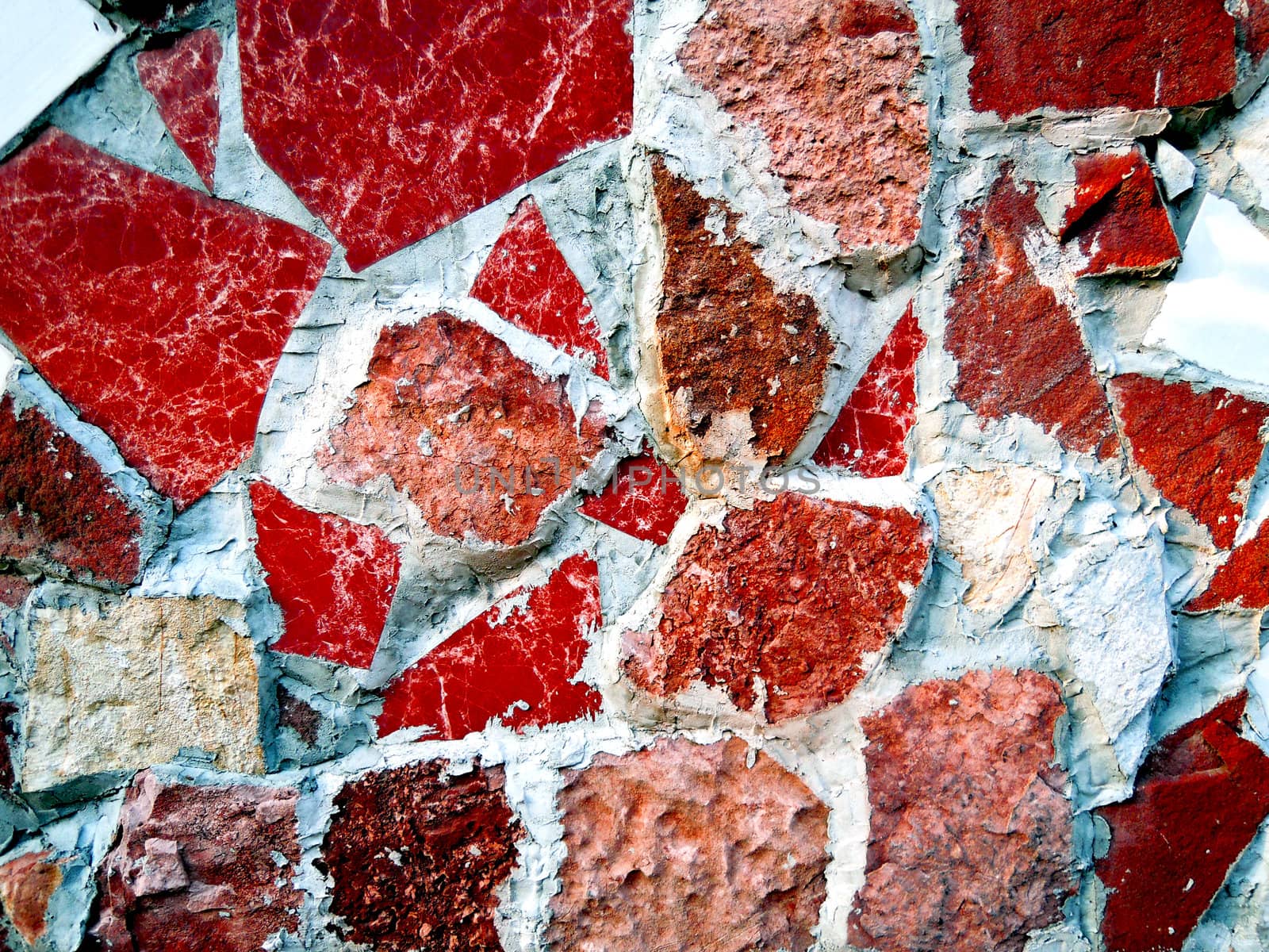  Red Tiles and stone background