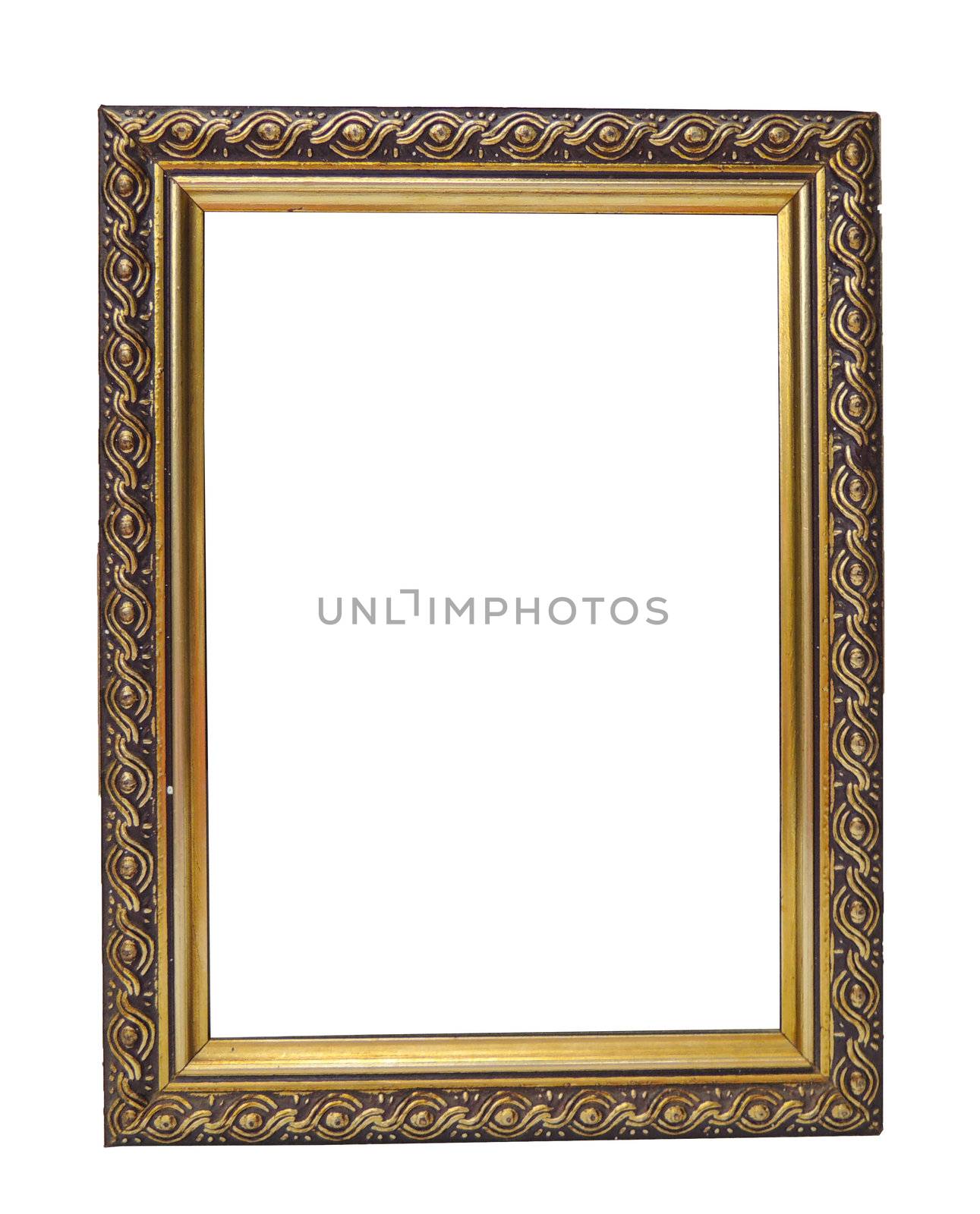 Empty vintage golden frame by MalyDesigner