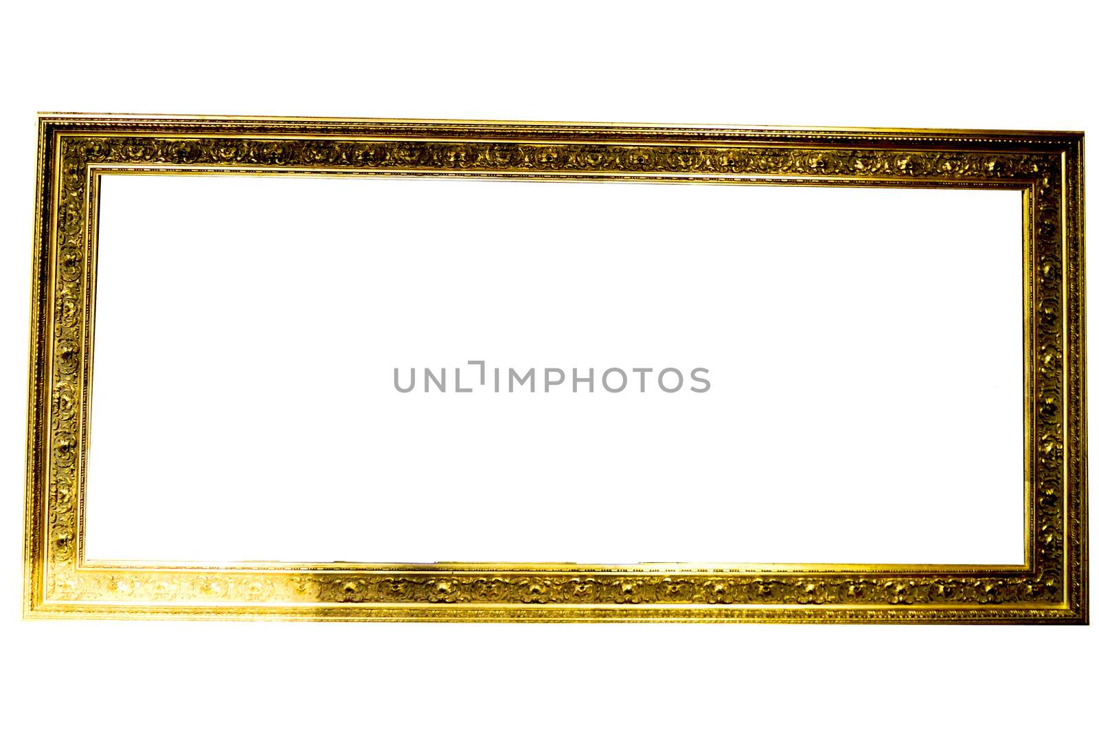 Gold frame isolated white 1