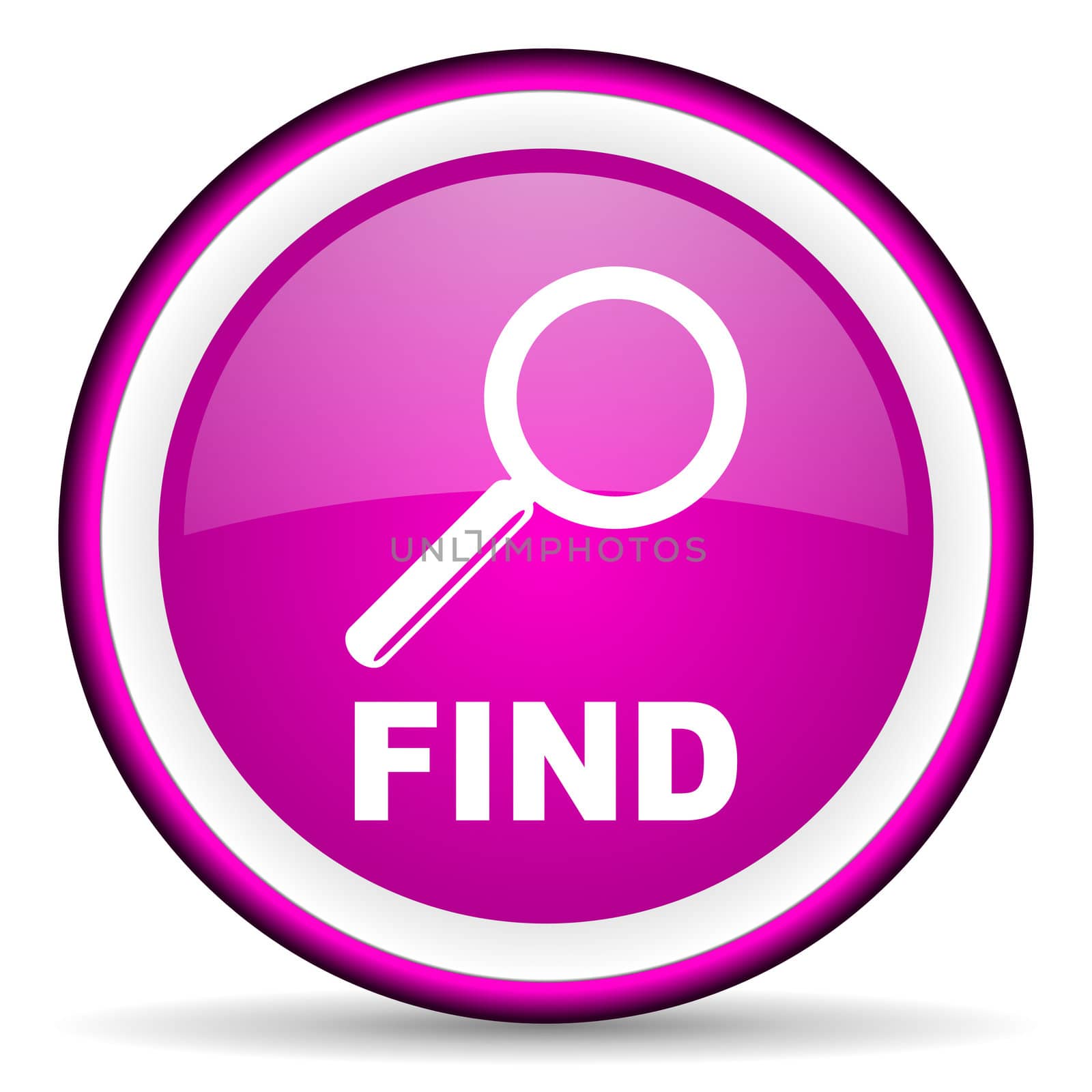 find violet glossy icon on white background