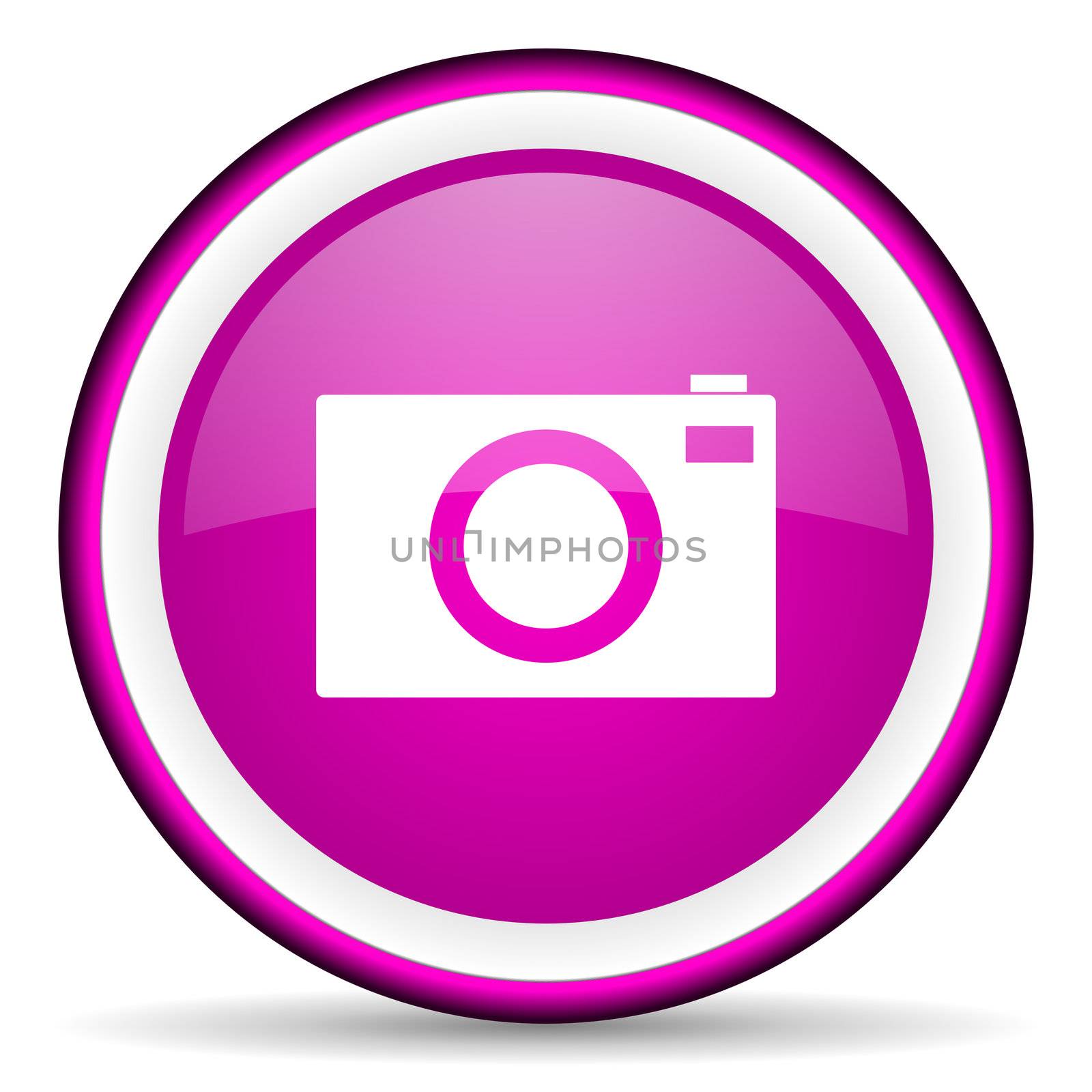 camera violet glossy icon on white background