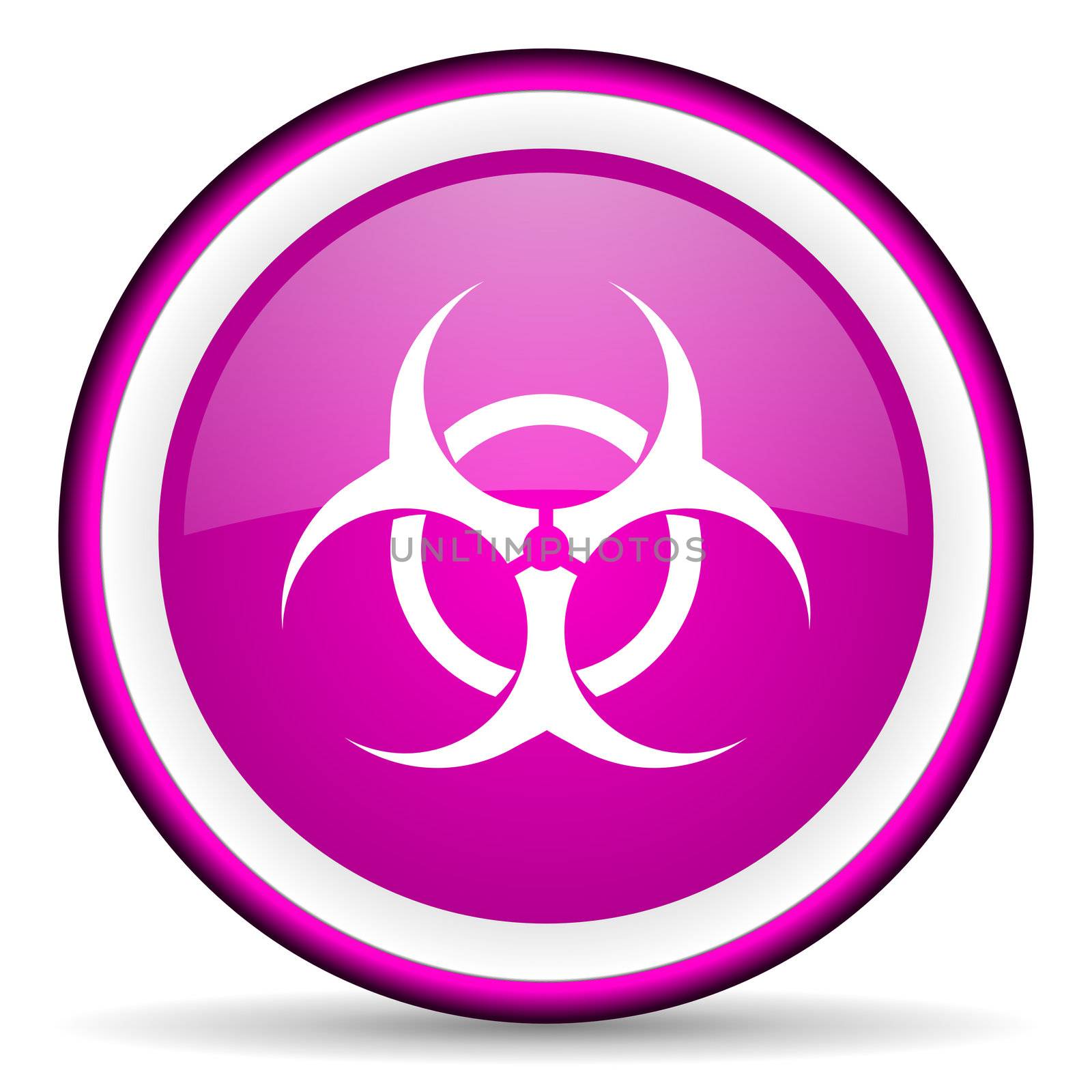 virus violet glossy icon on white background