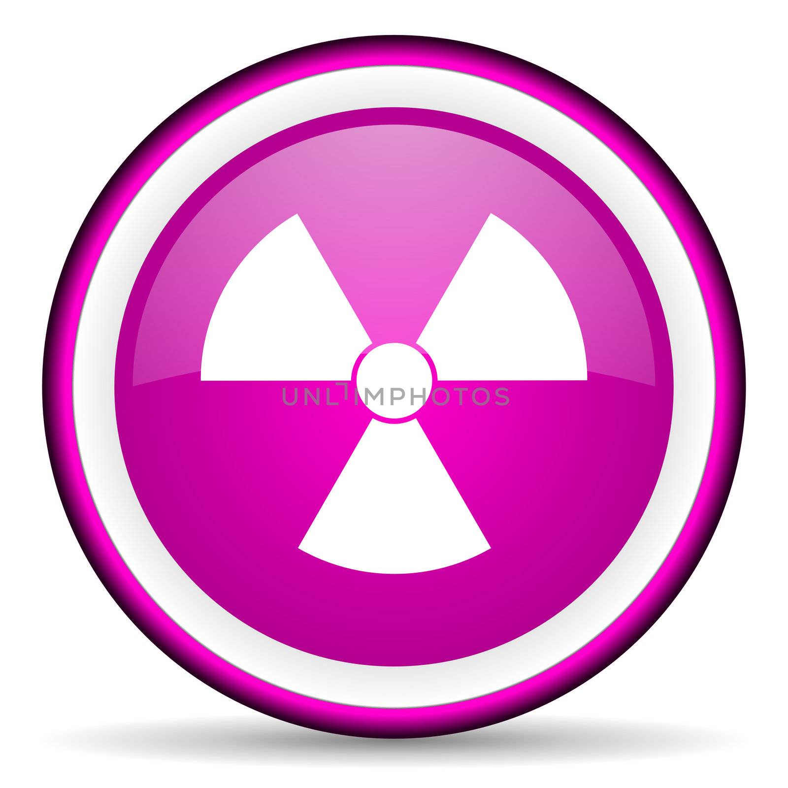 radiation violet glossy icon on white background