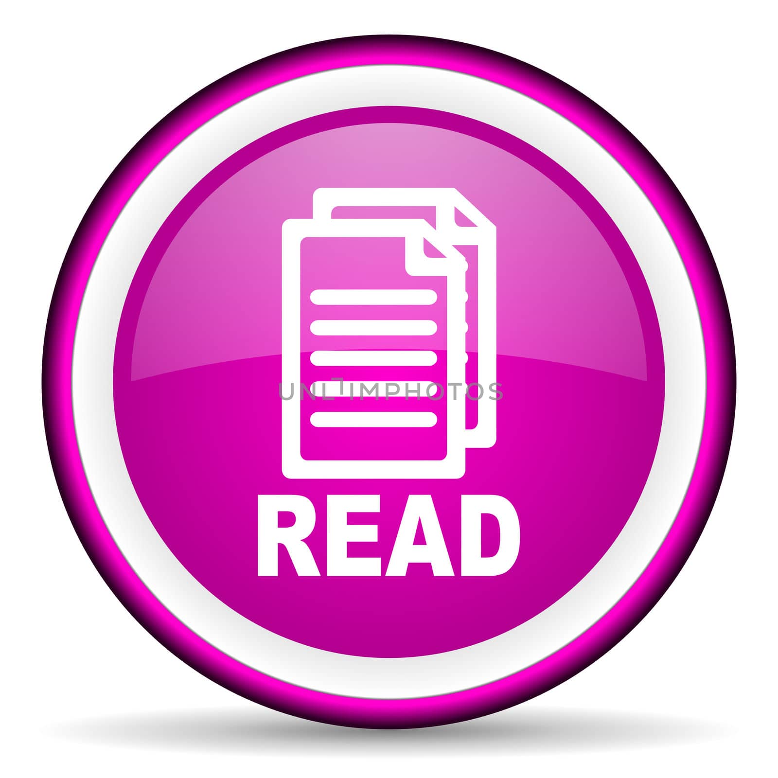 read violet glossy icon on white background
