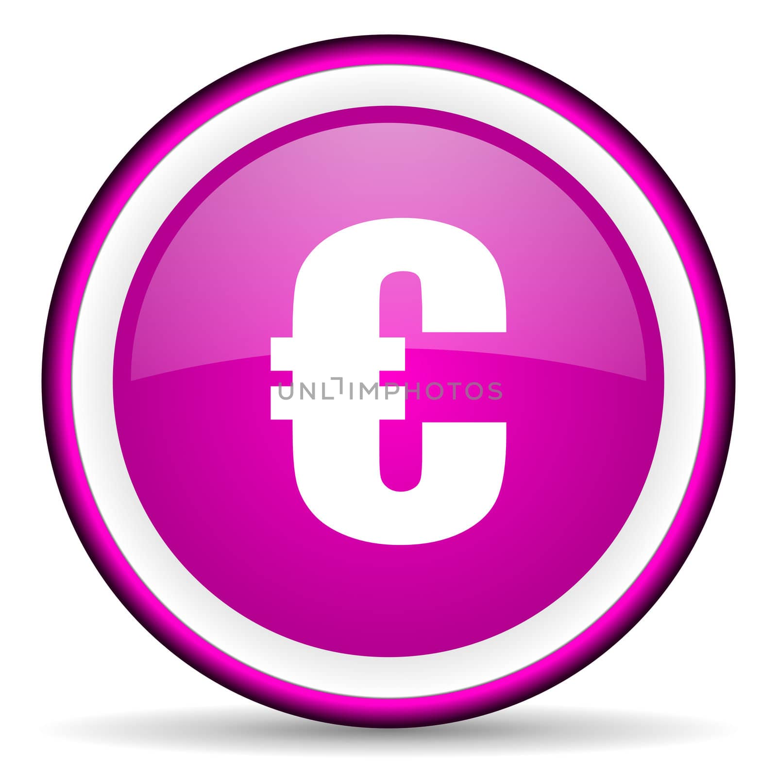 euro violet glossy icon on white background