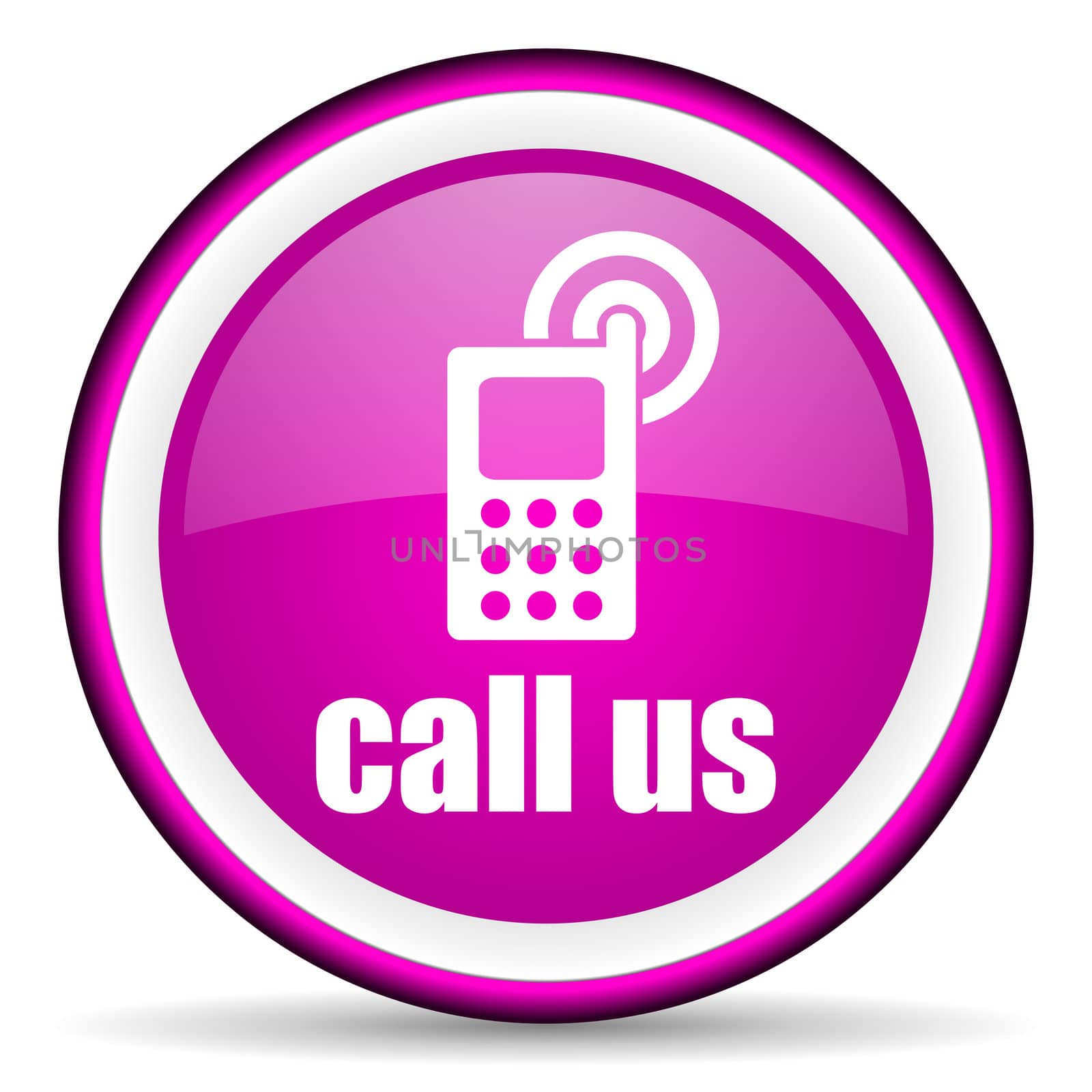 call us violet glossy icon on white background