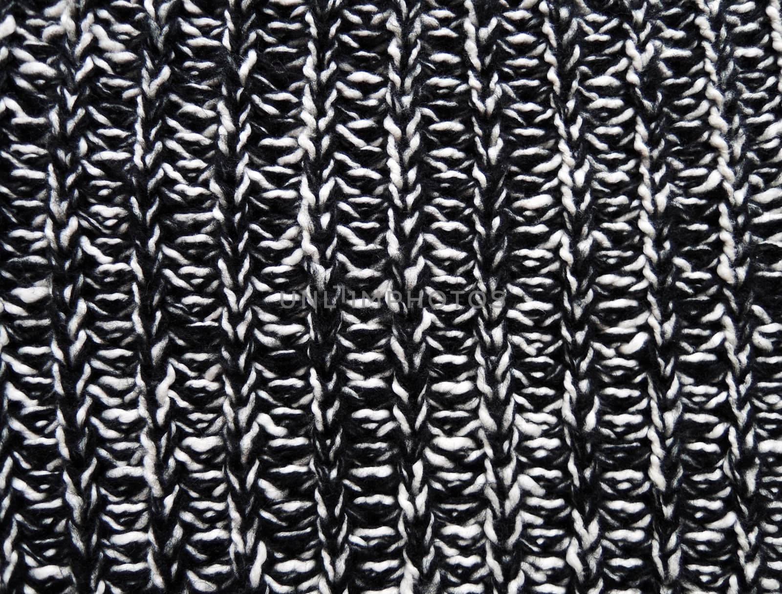 black and white knit fabric macro  by MalyDesigner