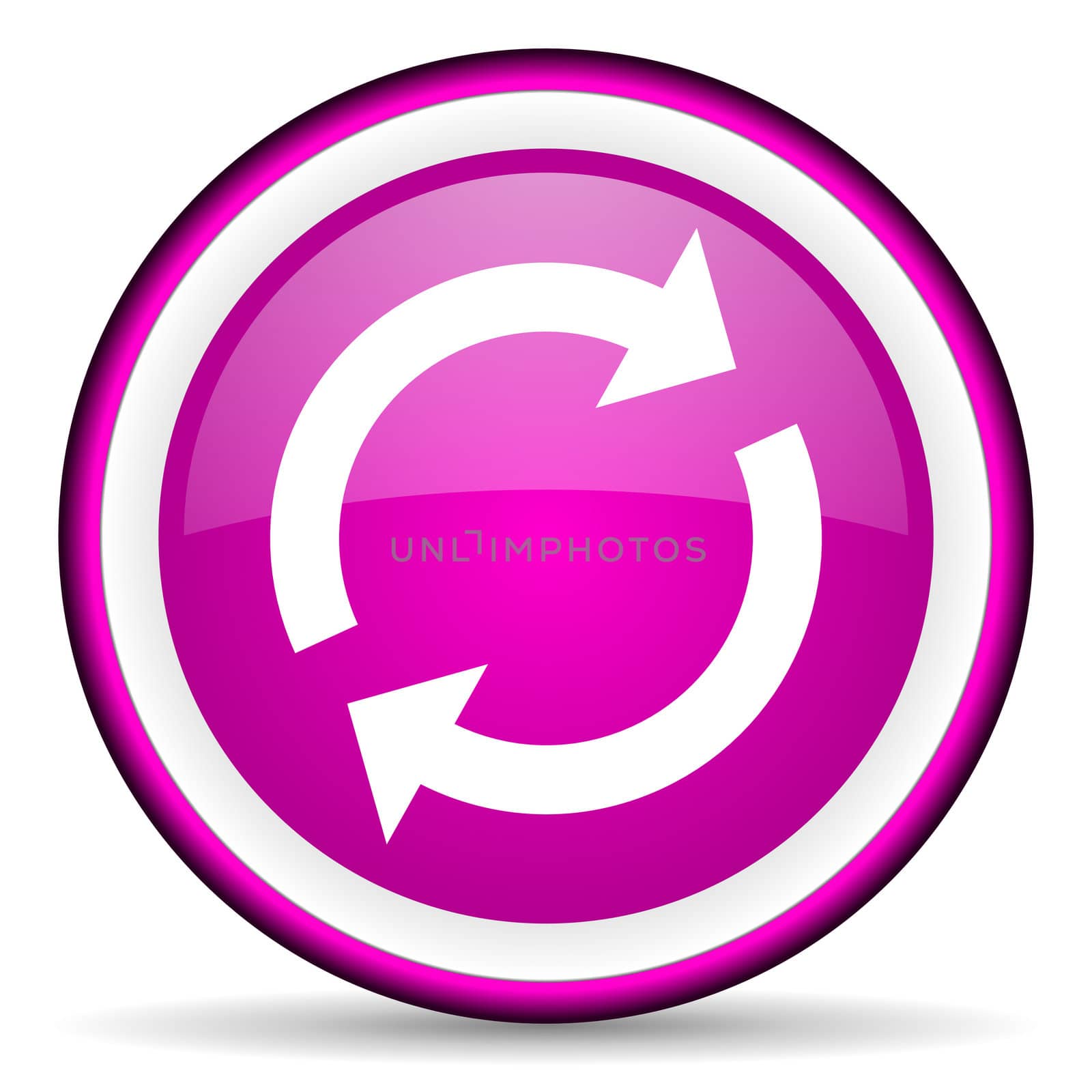 reload violet glossy icon on white background