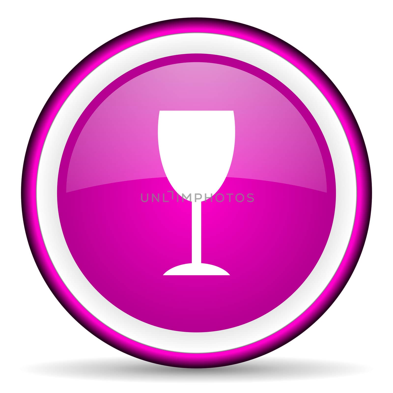 glass violet glossy icon on white background