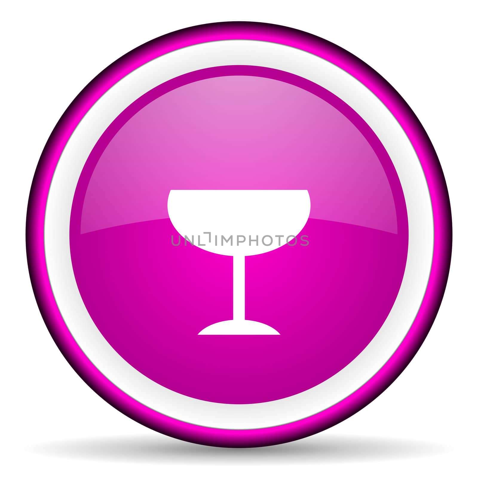 glass violet glossy icon on white background