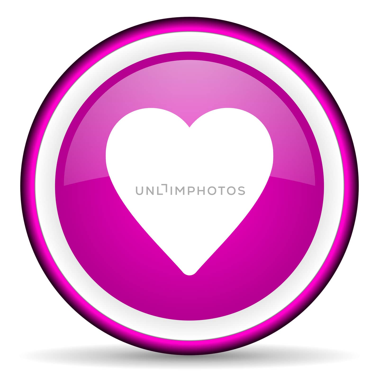 heart violet glossy icon on white background