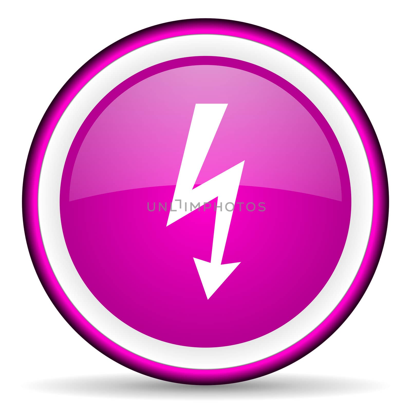 lightning violet glossy icon on white background