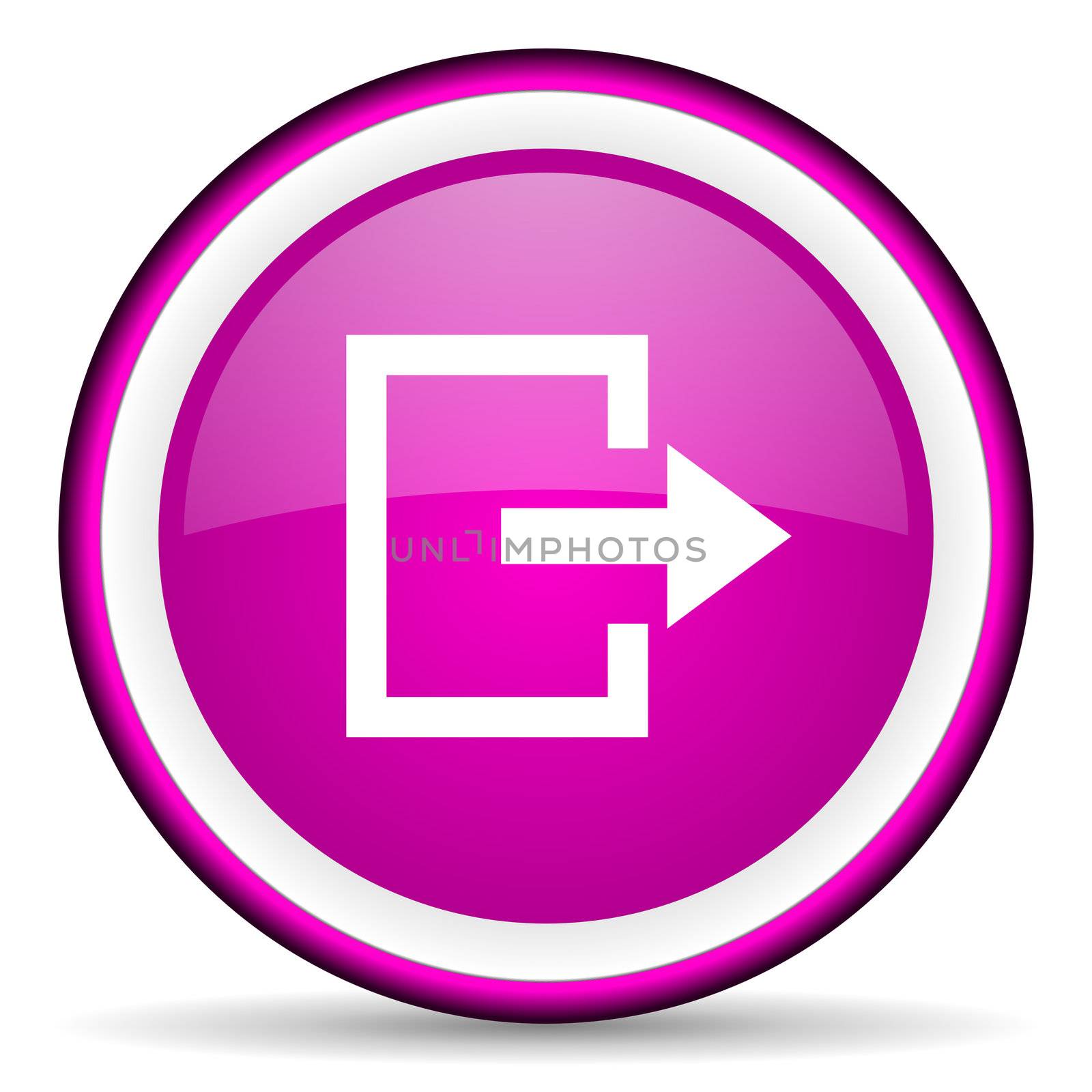 exit violet glossy icon on white background