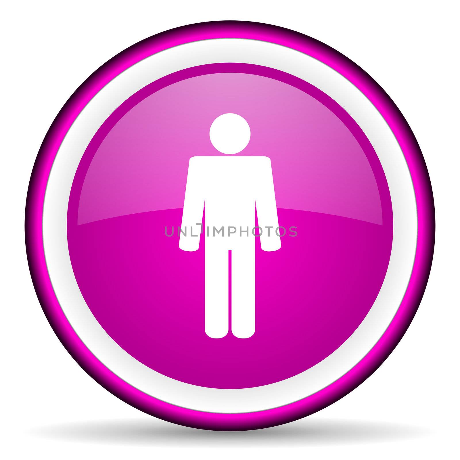 man violet glossy icon on white background